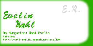 evelin mahl business card